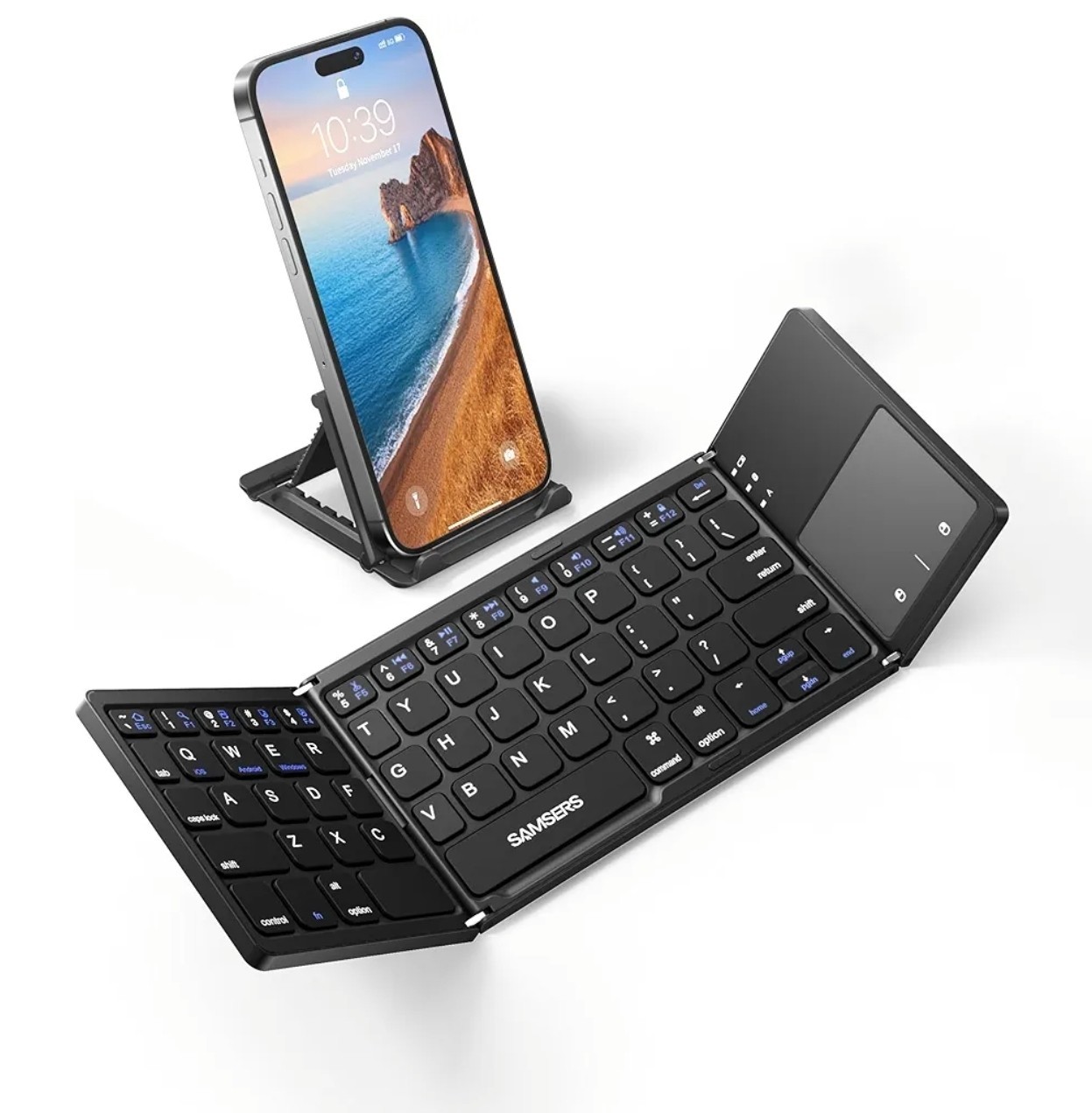 Samsers Travel Multi-Device Foldable Bluetooth Keyboard Touchpad 