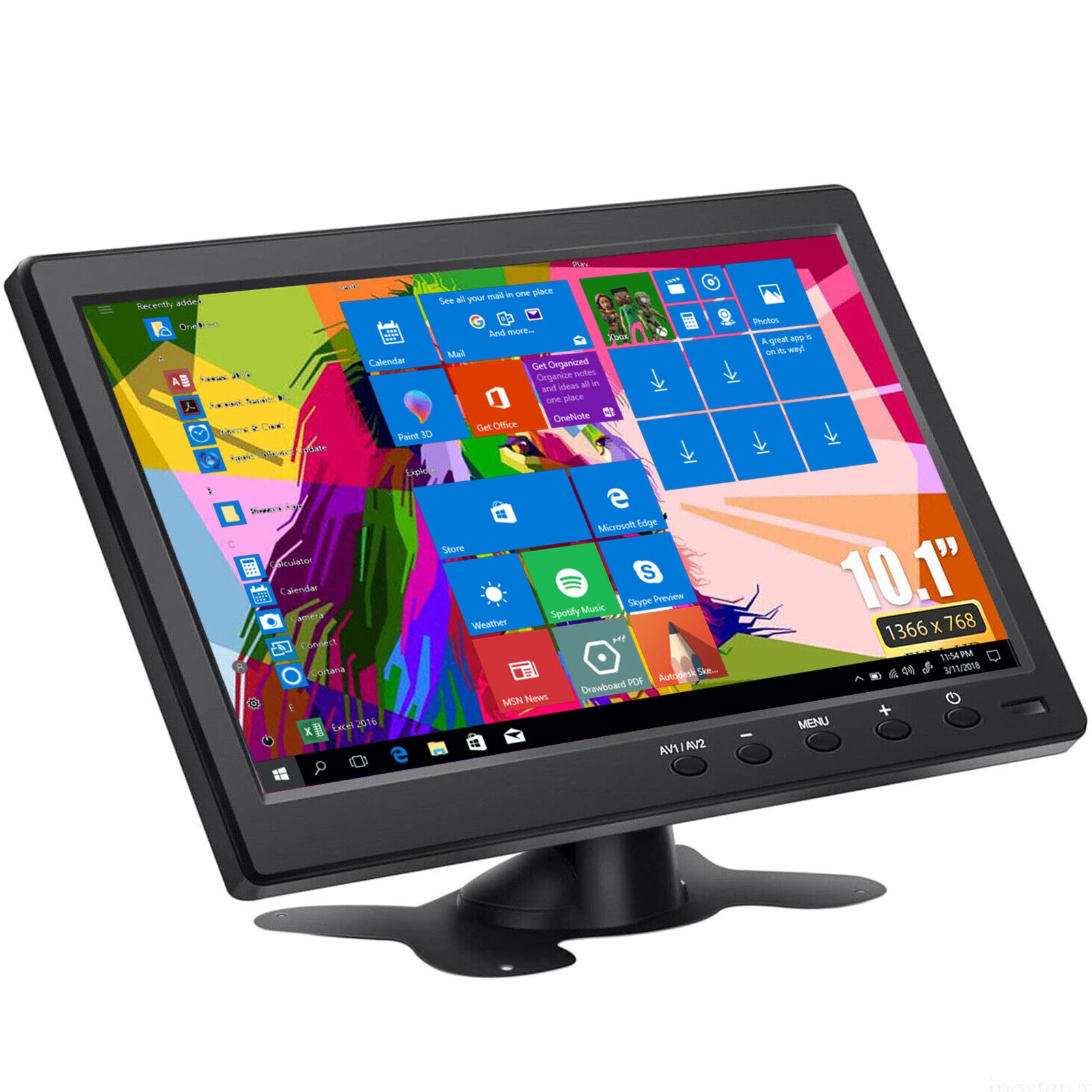 Portable Monitor 10 inch LCD Display Screen with AV VGA HDMI Input for DSLR PC