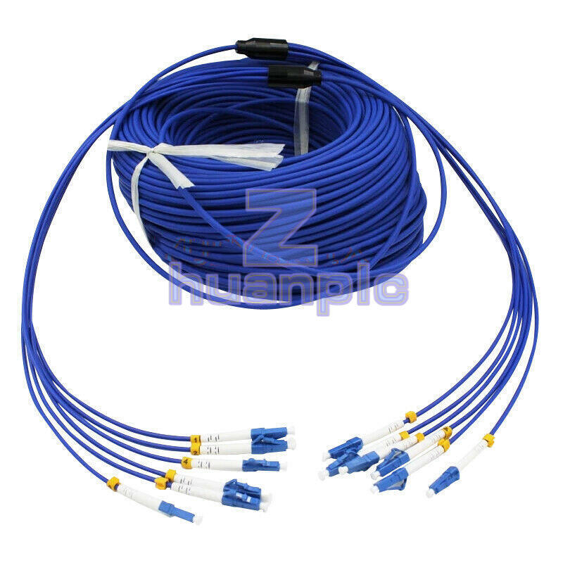 150M Indoor Armored Fiber Cable LC-LC 6 Strand SingleMode 9/125 Fiber Patch Cord