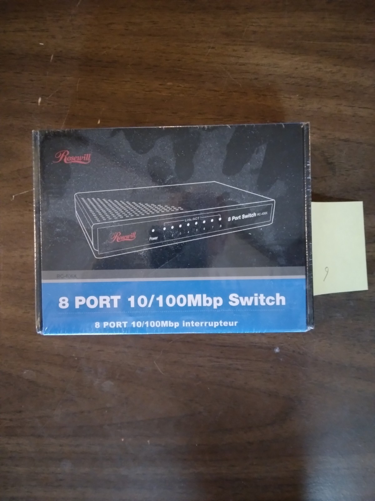 ROSEWILL RC-406X 8-Port Ethernet Switch With Power Supply - NOS - Sealed