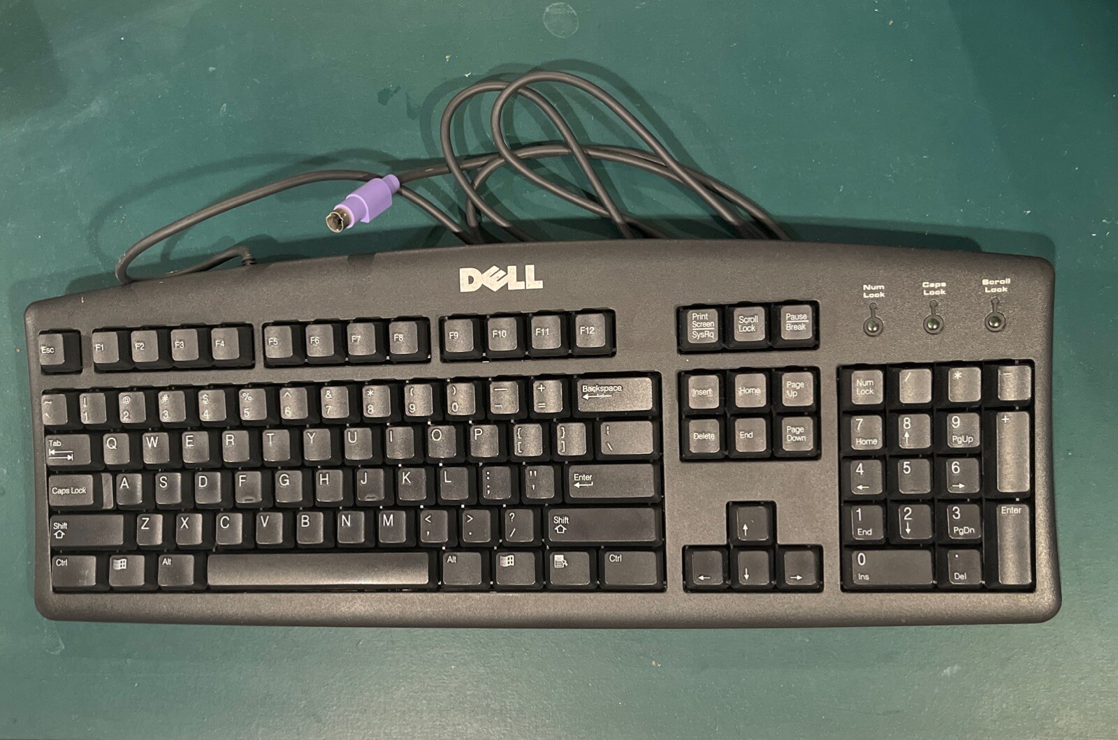DELL PS/2 US 104-Key PC Windows Desktop Keyboard Black Wired Model RT7D20 04N454