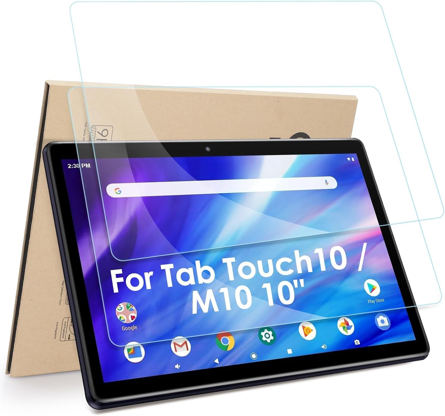 2-Pack Screen Protectors for Pritom Touch10 / M10 / TAB 10 Lite, Tempered Glass