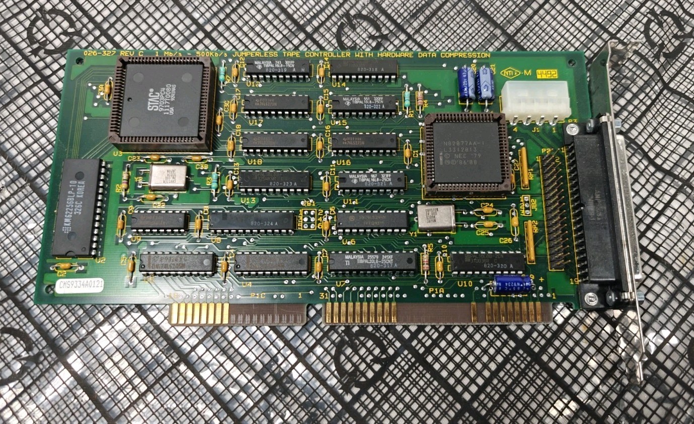 vintage PC ISA 1MB/S -500KB/S Jumperless Tape Controller DAT Model 026-327