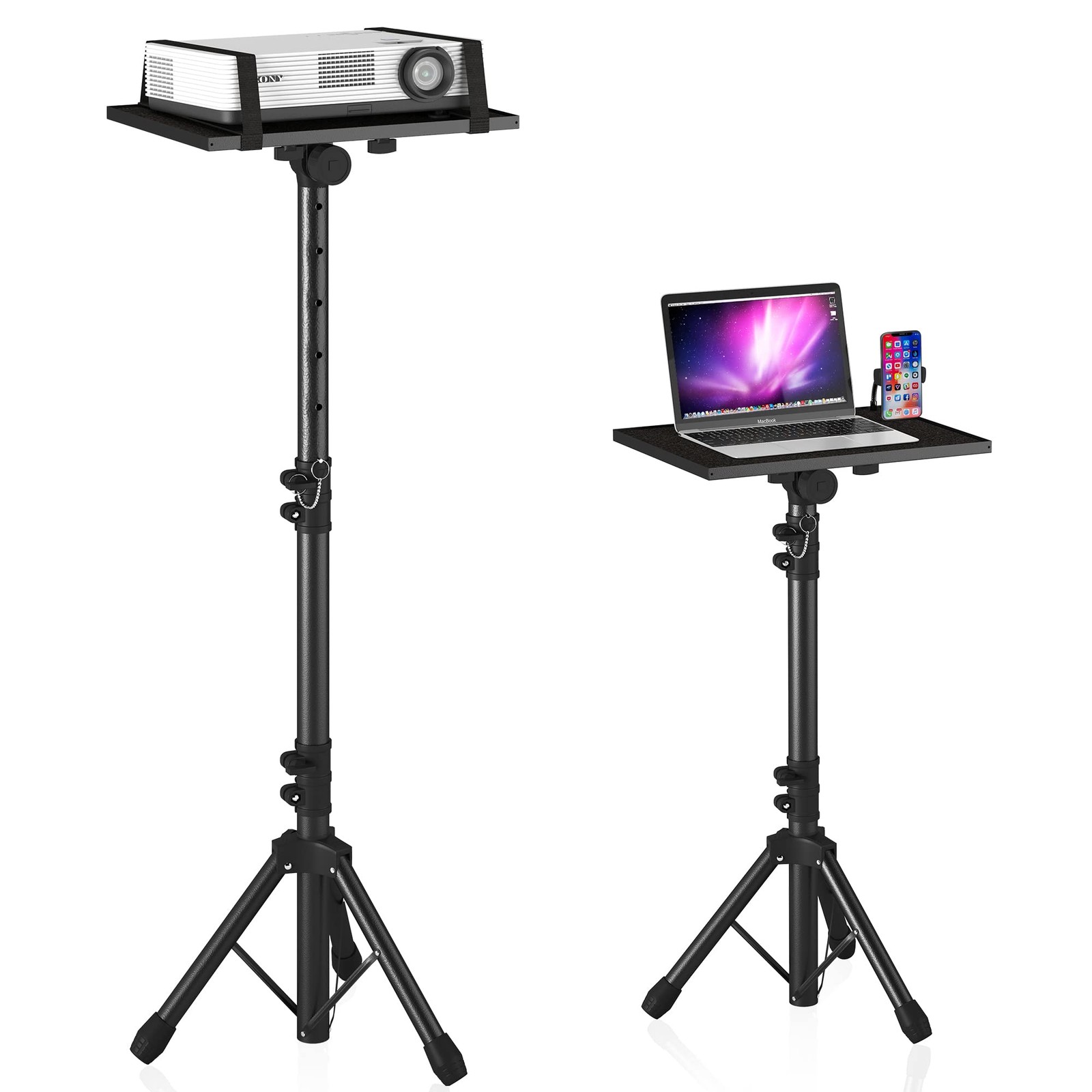 DECOSIS Projector Stand Tripod Adjustable, Laptop Height A：23"-46", Black