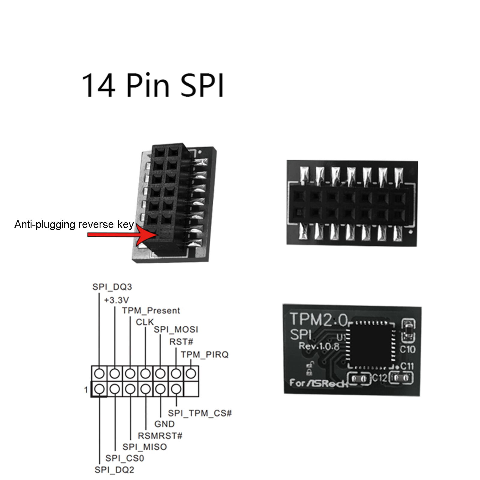 TPM2.0 Security Module Motherboards Card for Asrock TPM2 -SLI -S -SPI Platform