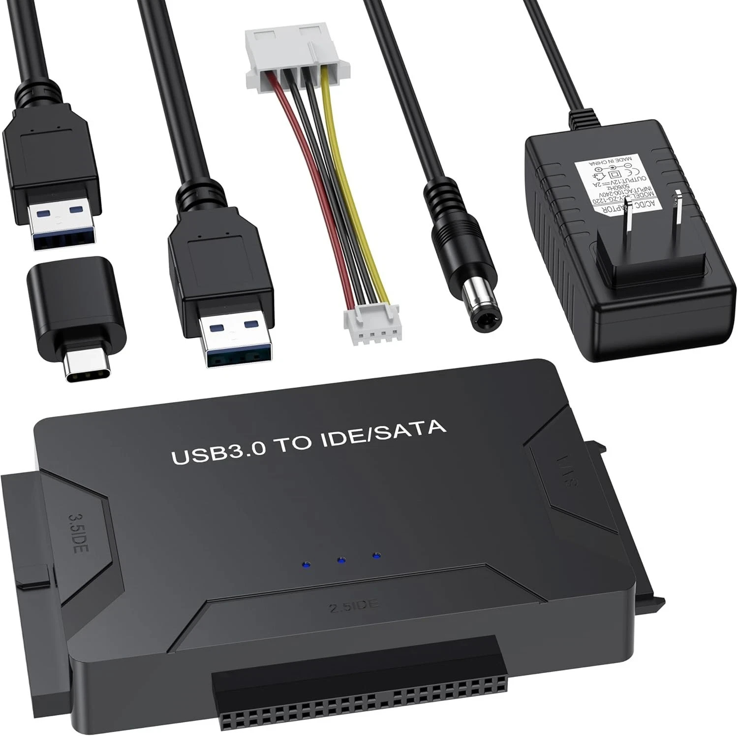 USB 3.0 Type C to SATA IDE HDD SSD Hard Drive Adapter Data Recovery Cable Tool