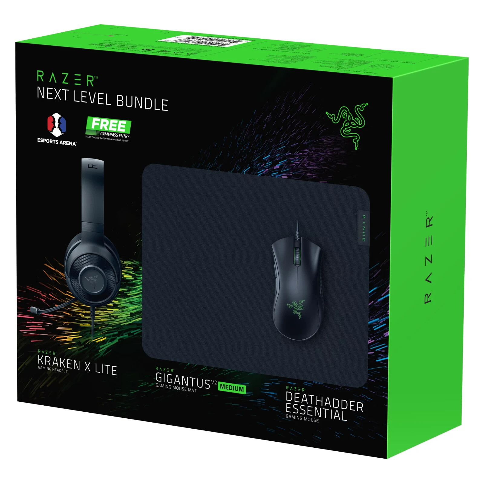 NEW Razer Next Level Gaming-Bundle - Kraken X, DeathAdder Mouse, and Gigantus V2