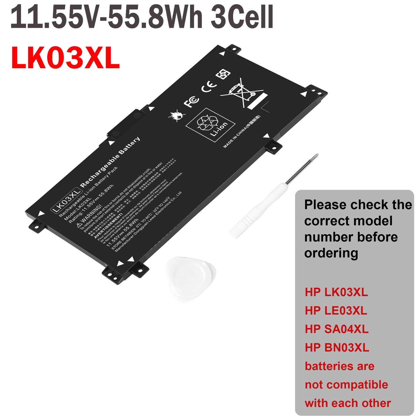 LOT LK03XL Battery for HP Envy X360 17T-CE 17T-BW 15-BP 15M-BP 15-BQ 916814-855