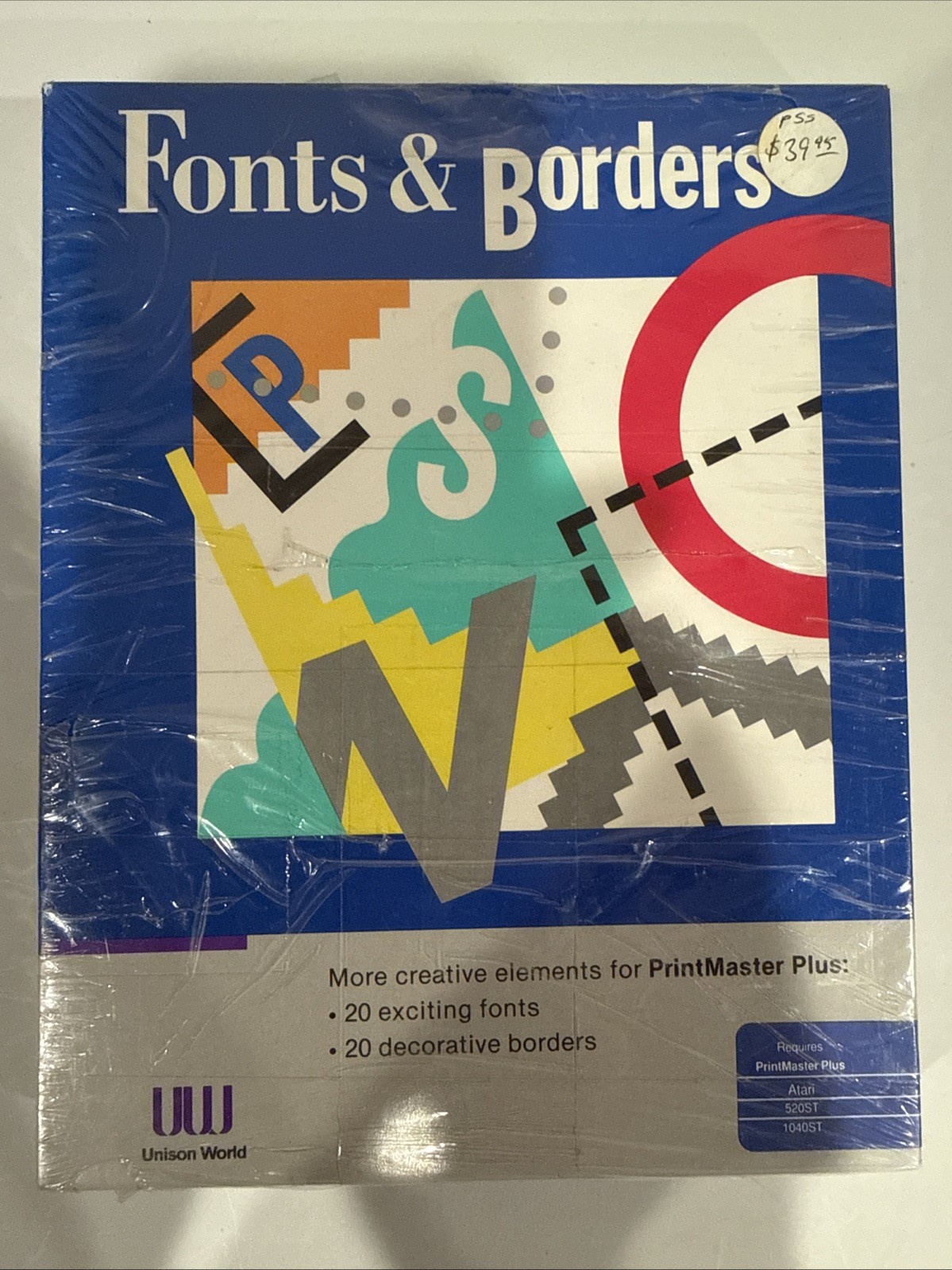 Fonts & Borders (Atari 520/1040 ST, Unison World) Brand New/Sealed