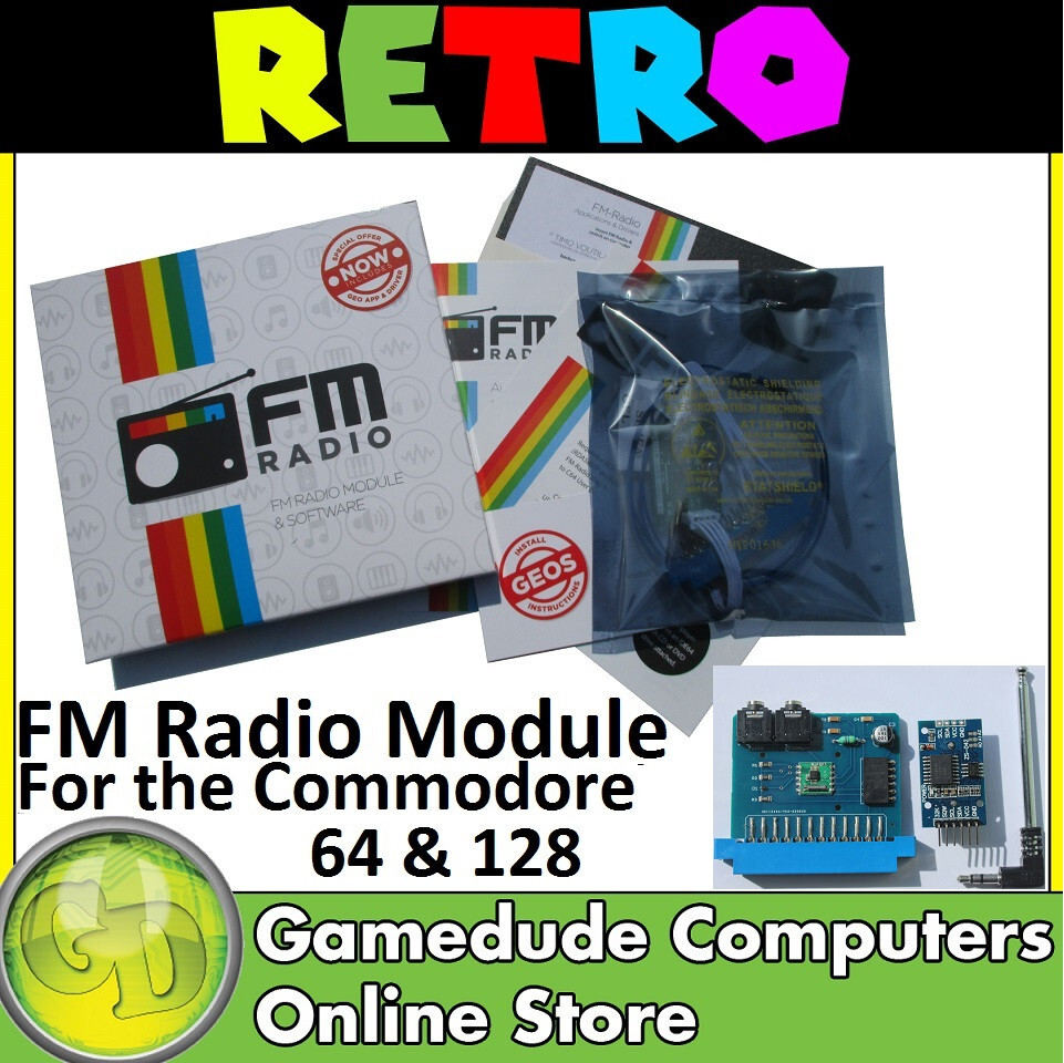 Commodore 64/128 FM Radio Module AudioEx 2.0, GEOS App \with RTC Module [int03]