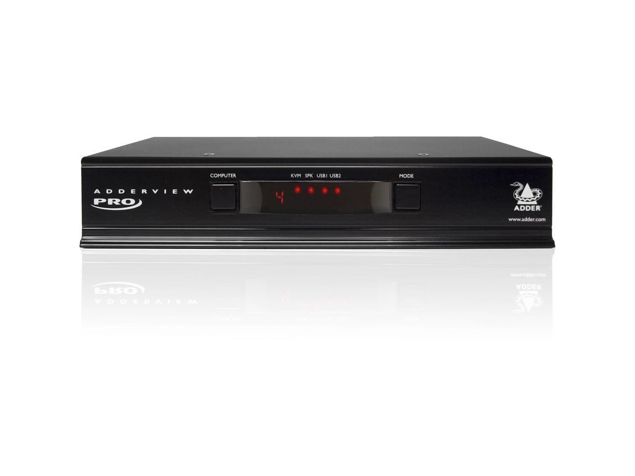 Adder - AV4PRO-DP-US - AdderView PRO 4 port - USB 2.0, Display port and audio KV