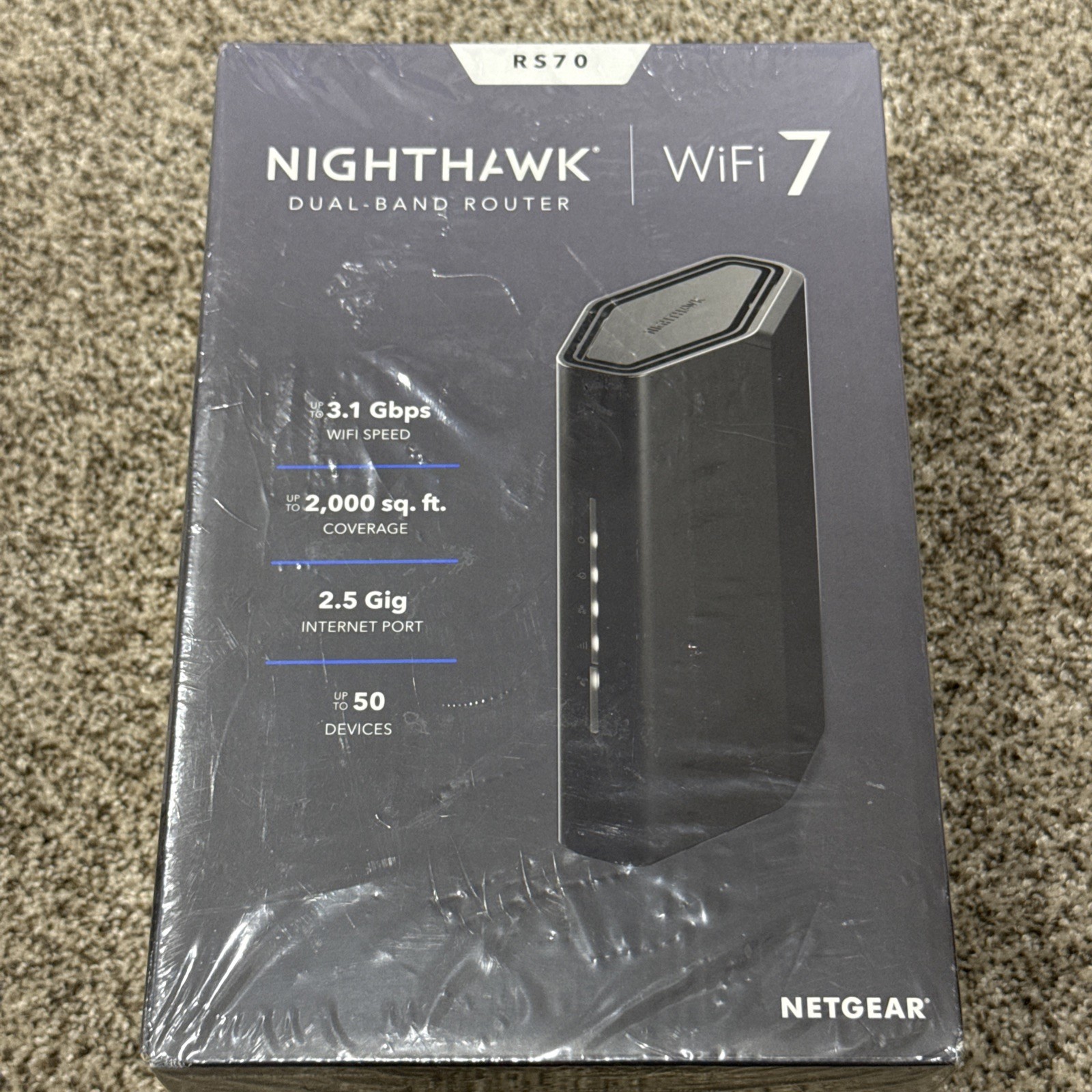 Netgear Nighthawk RS70 WiFi 7 Dual-Band Router. NEW SEALED 