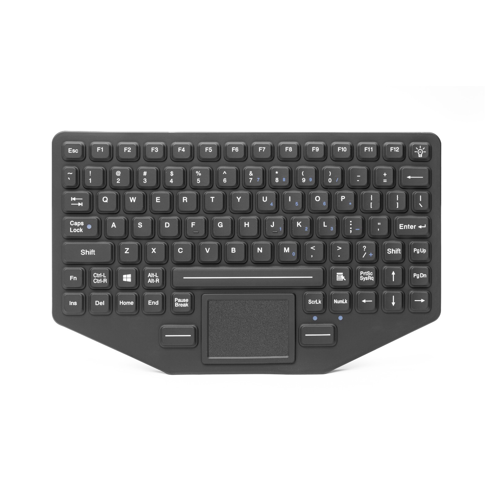 89Keys IP66 Dynamic Sealed and Ruggedized Silicone Rubber Keyboard with Touchpad