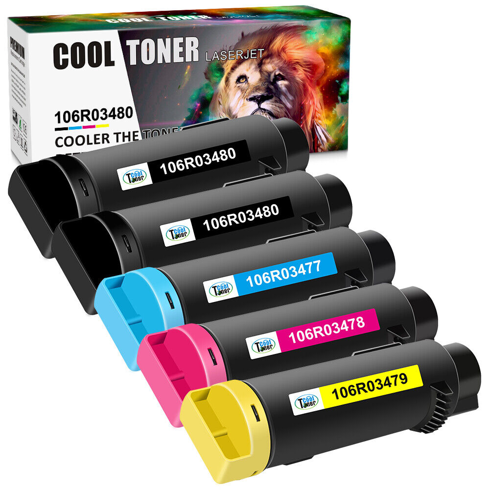 5 Pack Toner Compatible for Color 106r03480 Xerox Workcentre 6515 Phaser 6510dni