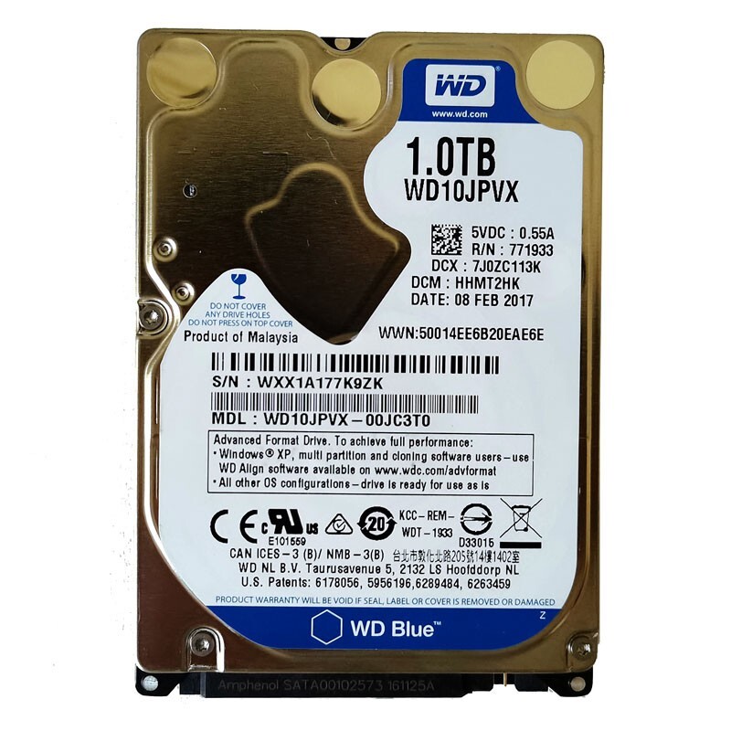 Western Digital 1TB WD10JPVX 5400RPM SATA 2.5" Laptop HDD Hard Disk Drive