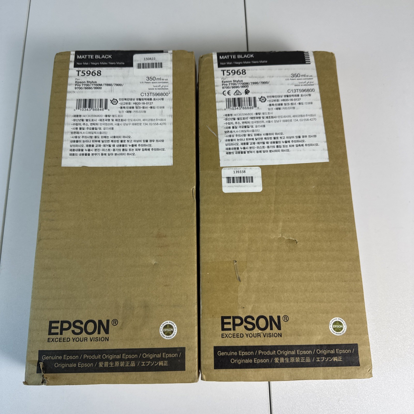 2026 / 2024 Epson T5968 Matte Black Ink Cartridge 2 Packfor Stylus Pro 9890 9900