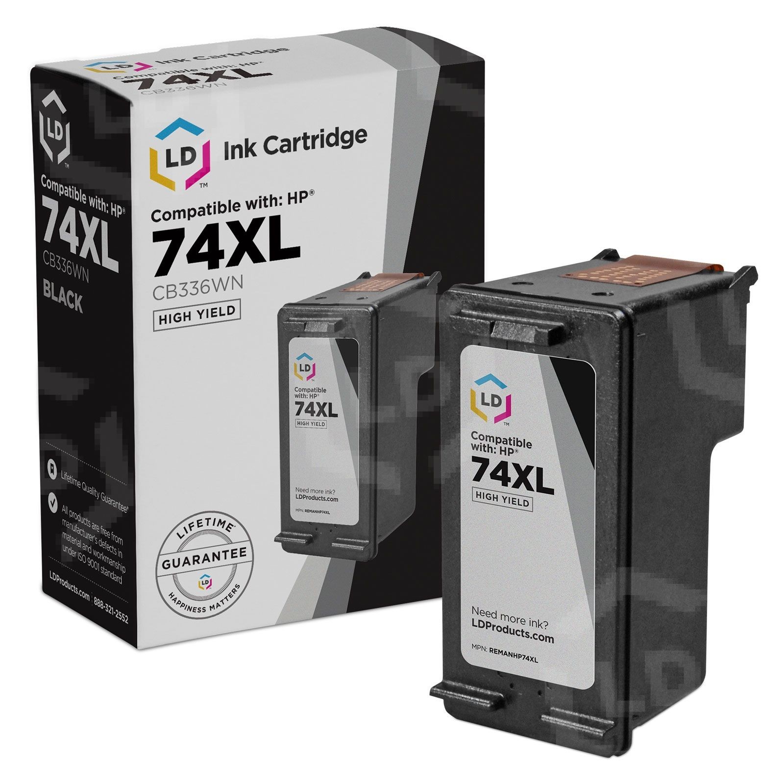 LD CB335WN #74 Black Inkjet Cartridge for HP D4245 D4260 D4280 D4363 J5725 J5730