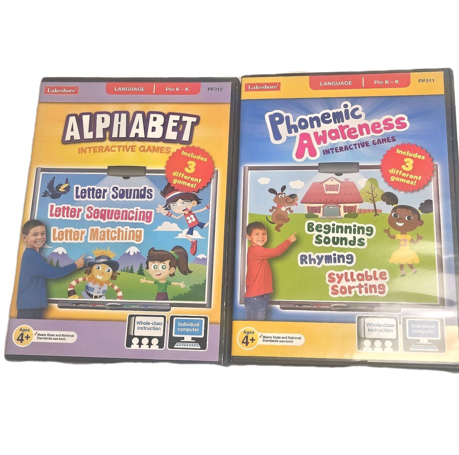 Lakeshore Alphabet & Phonemic Awareness Interactive Games PC/Mac CD-ROM Lot Of 2
