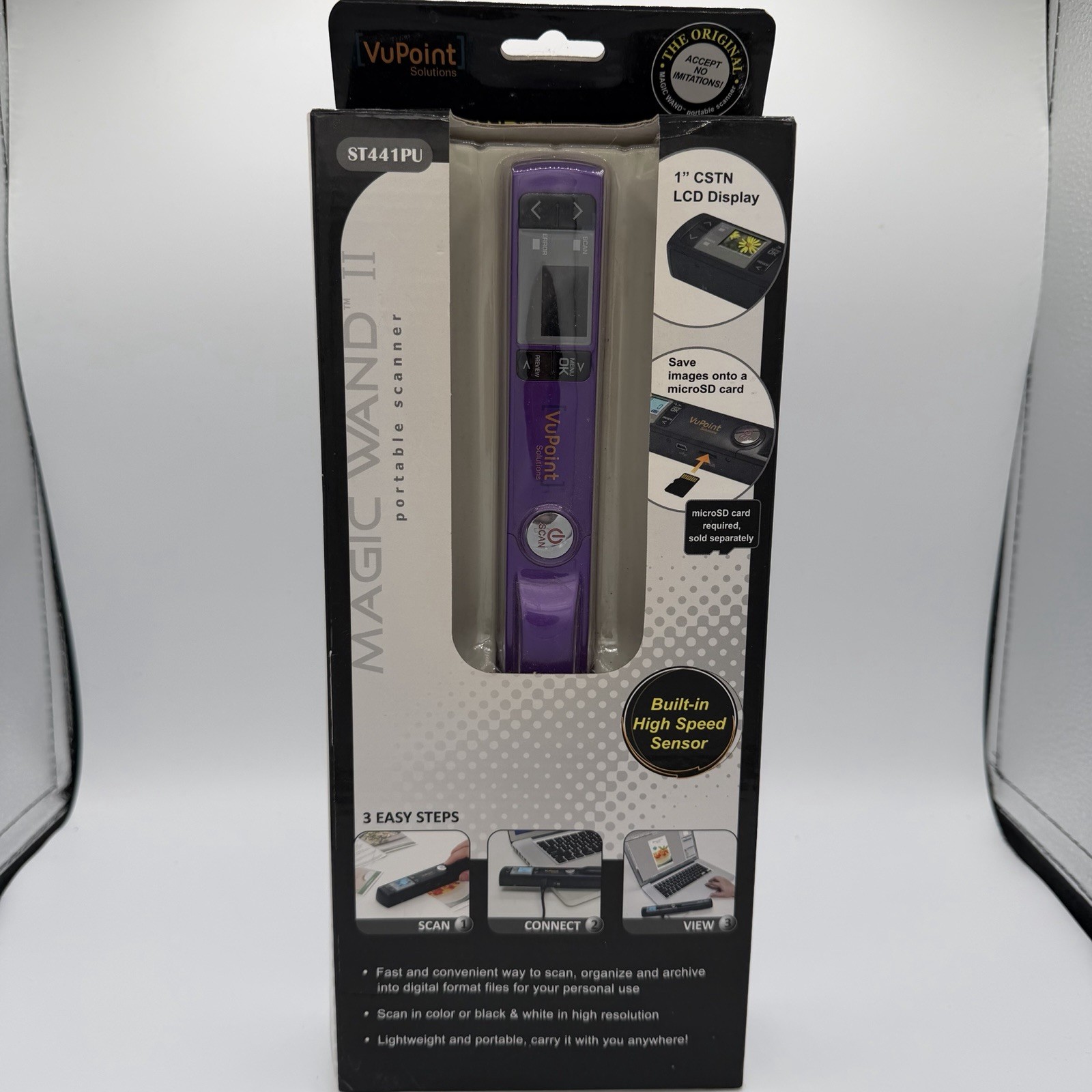 VuPoint Solutions-ST441PU Magic Wand II Portable Scanner NEW Sealed Purple