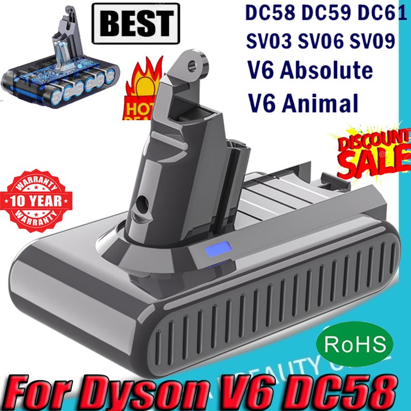 For Dyson Battery V6 DC58 DC61 Motorhead Absolute Handheld Cleaner 5.5Ah Battery