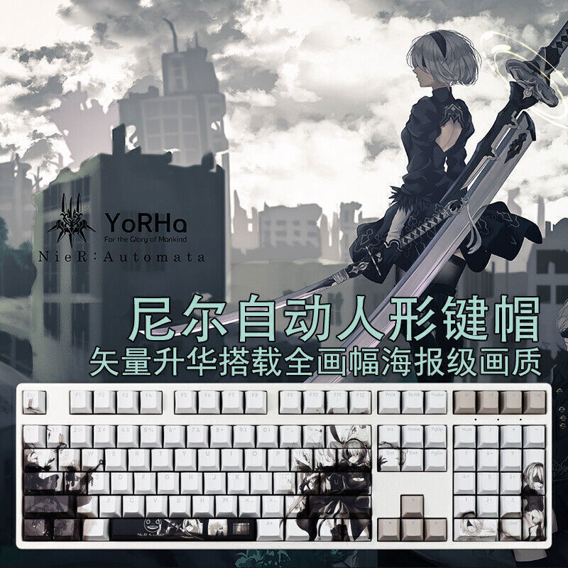 NieR:Automata Keycap PBT Translucent Cherry MX 108 Keys Set For Keyboards Gifts