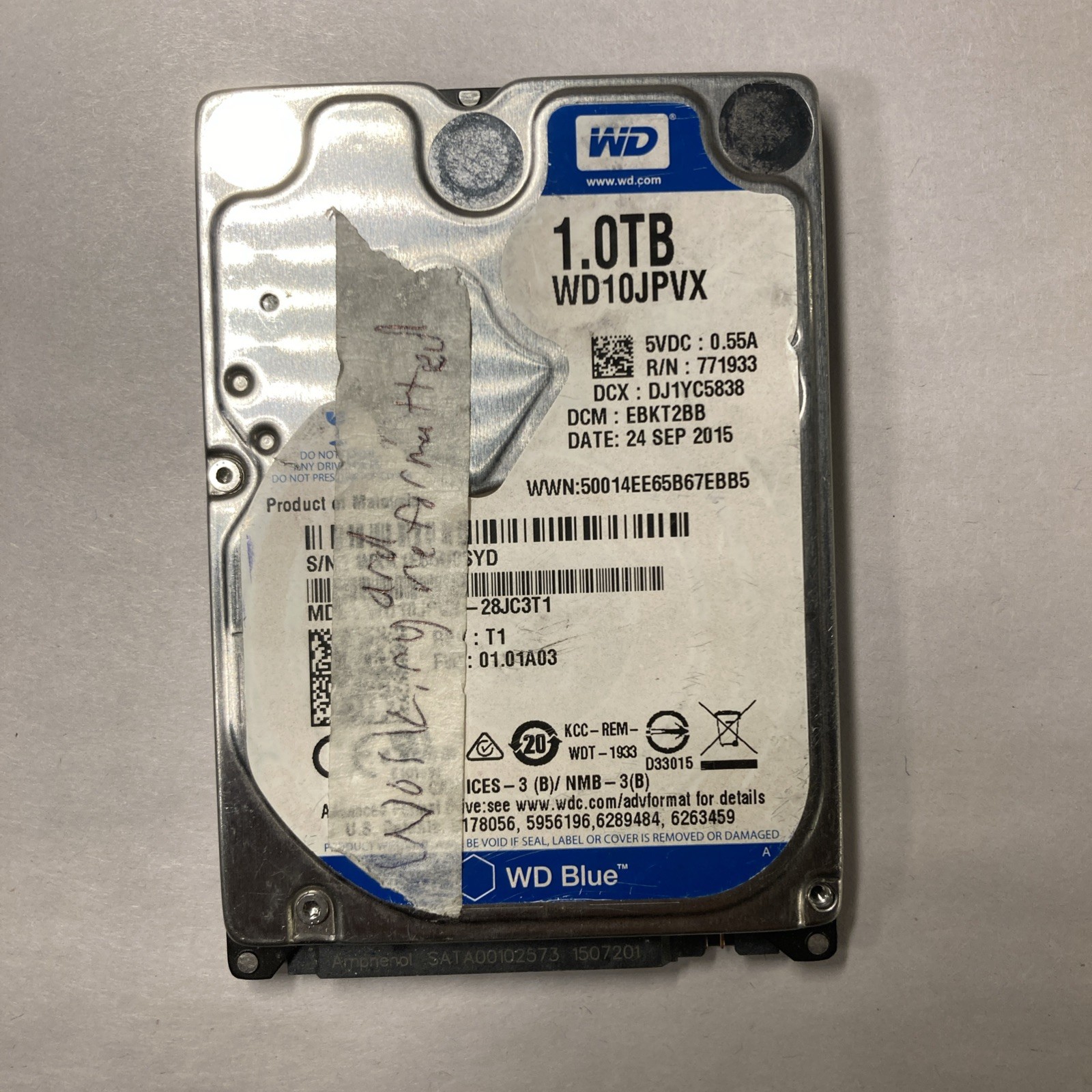 WDC 1TB 2.5" SATA HDD -- WD10JPVX-22JC3T0 