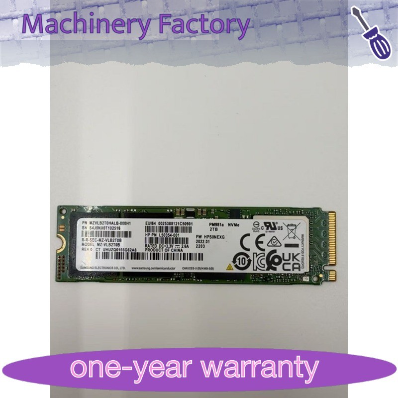 Used SAMSUNG PM981A 2TB NVME M.2 SSD SOLID STATE DRIVE MZ-VLB2T0B MZVLB2T0HALB