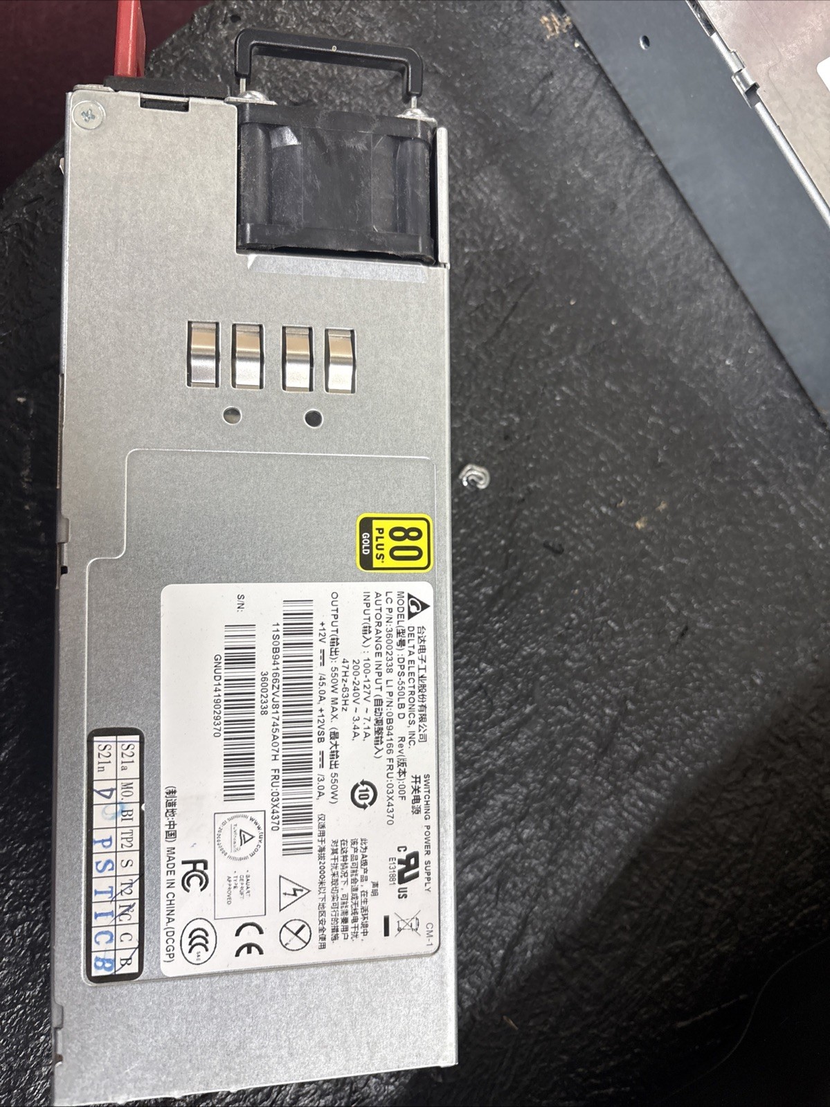 Delta Electronics Psu Model DPS-550LB D Server Psu