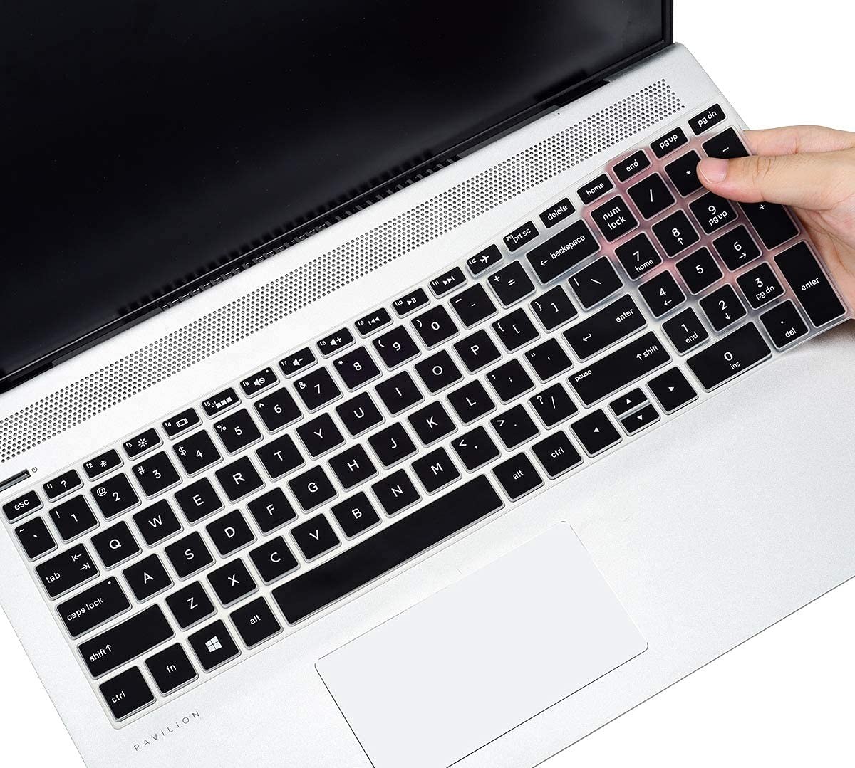 Black Silicone Keyboard Cover for HP Pavilion Envy 15.6 and 17 Laptops