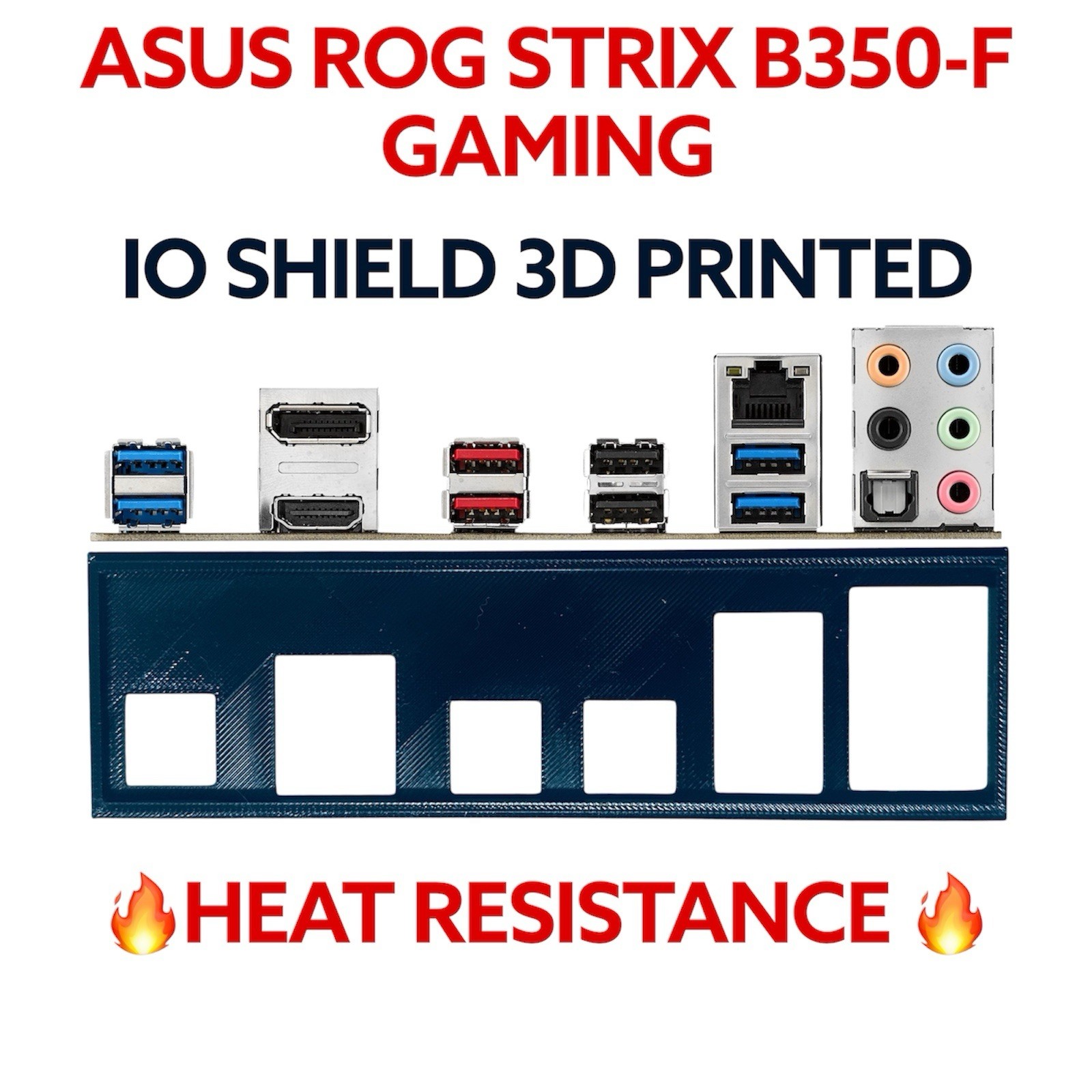 IO SHIELD FOR ASUS STRIX ROG B350-F BACKPLATE IO SHIELD  MOTHERBOARD 3D PRINTED