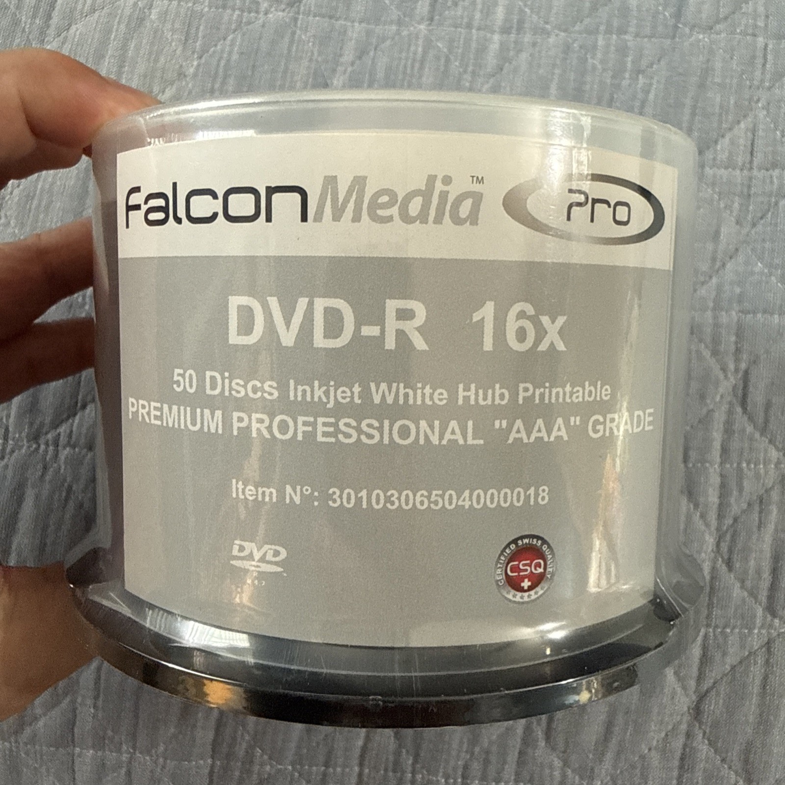 Falcon Media DVD-R Inkjet White Printable 16x Premium Professional AAA Grade 50
