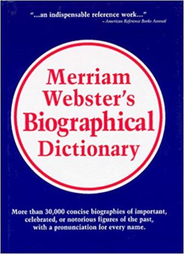 Merriam-Webster's Biographical Dictionary PC MAC CD biographies collection names