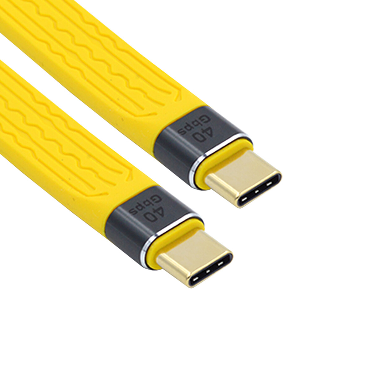 CABLECY  Type-C USB-C Male to Male USB4 40Gbps 100W 8K Flat Slim FPC Data Cable