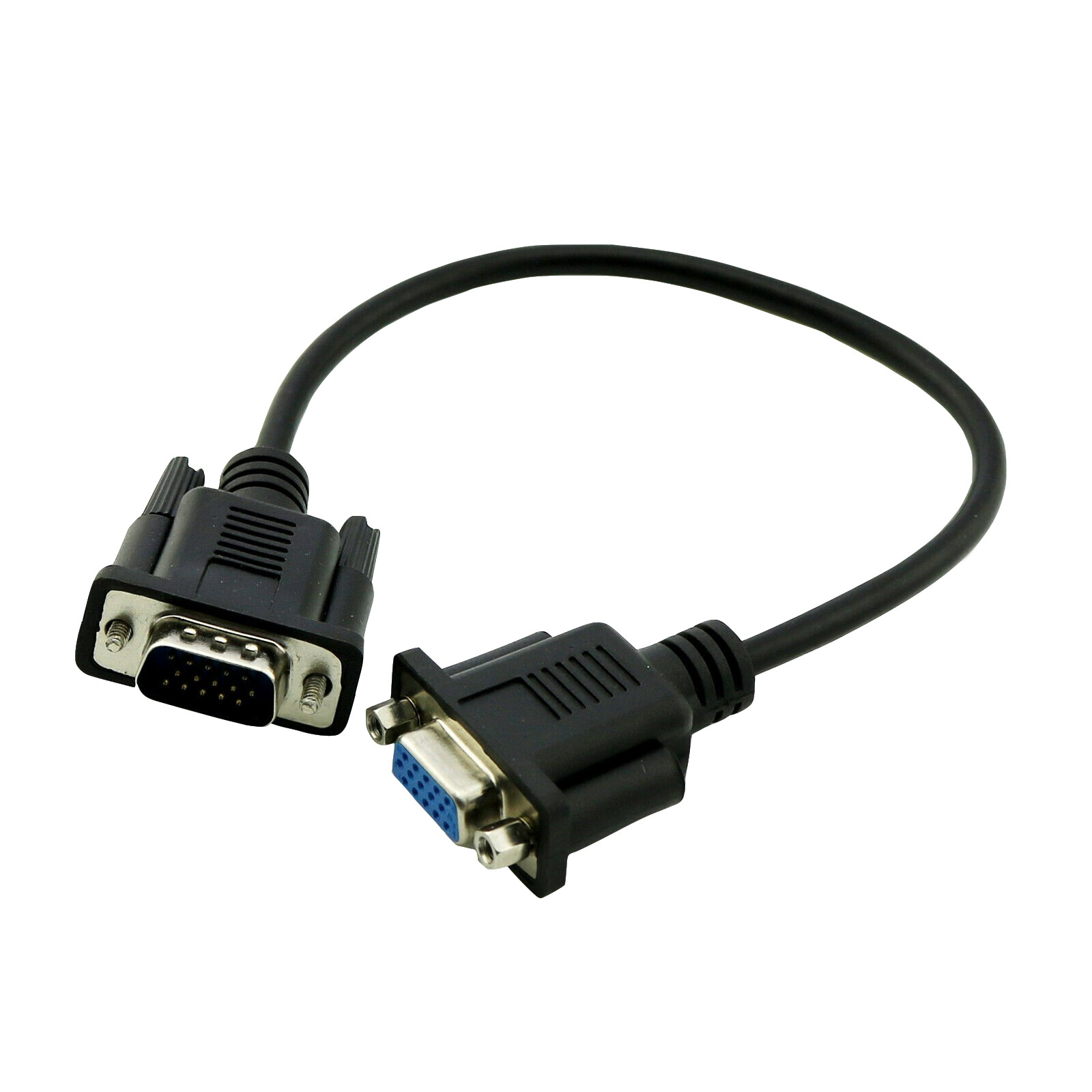 1pc VGA Male Plug to VGA Female Jack LCD Projector Extension Cable Cord 1ft/30cm