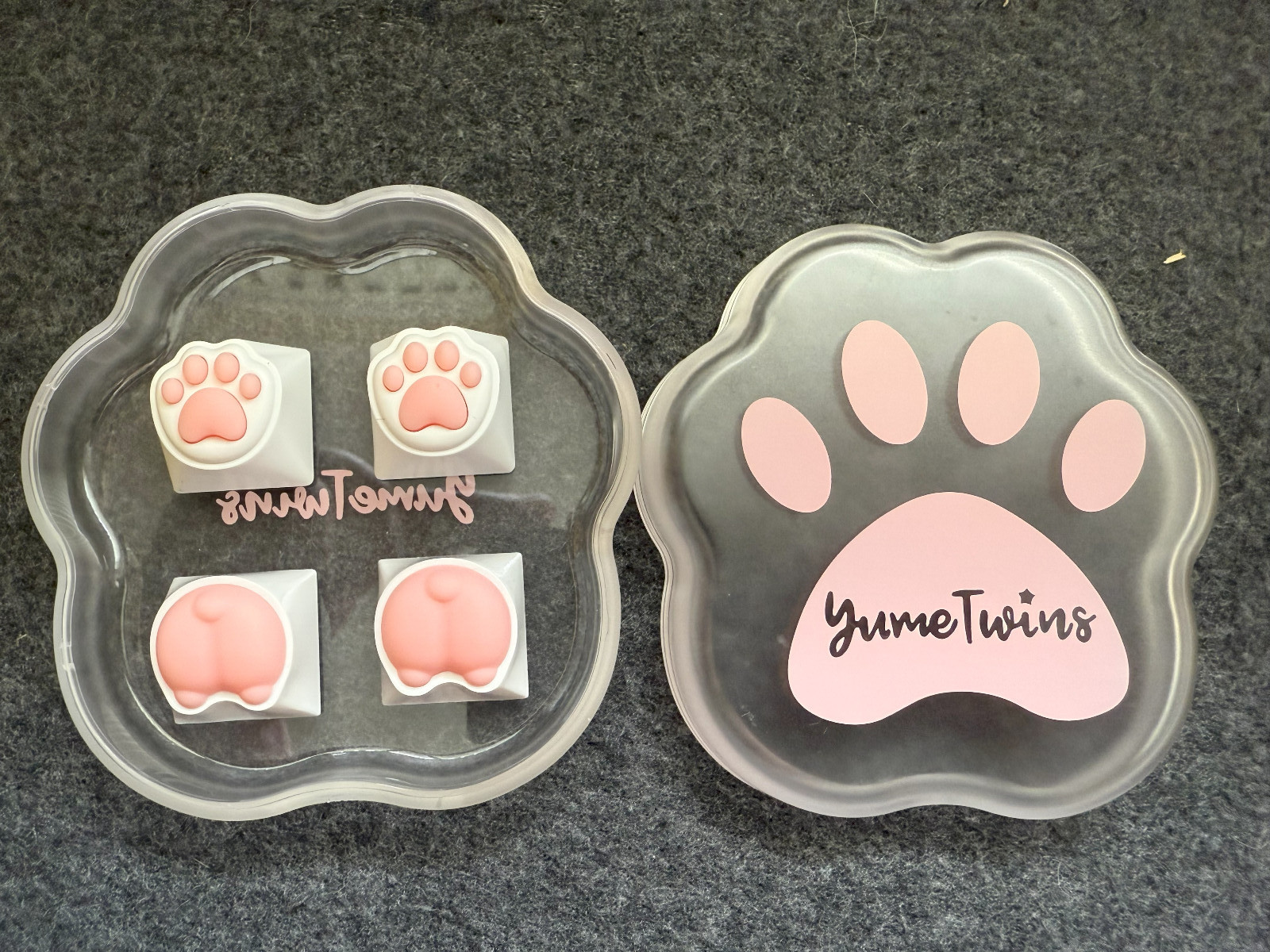 Yumitwins 4pcs Cat Paw Butt Keycap Animal Keycaps Cute for Mechanical Keyboard