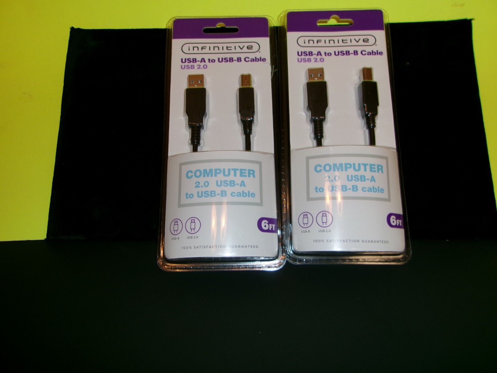Infinitive Computer USB-A to USB-B Cable USB 2.0 6ft New lot of 2