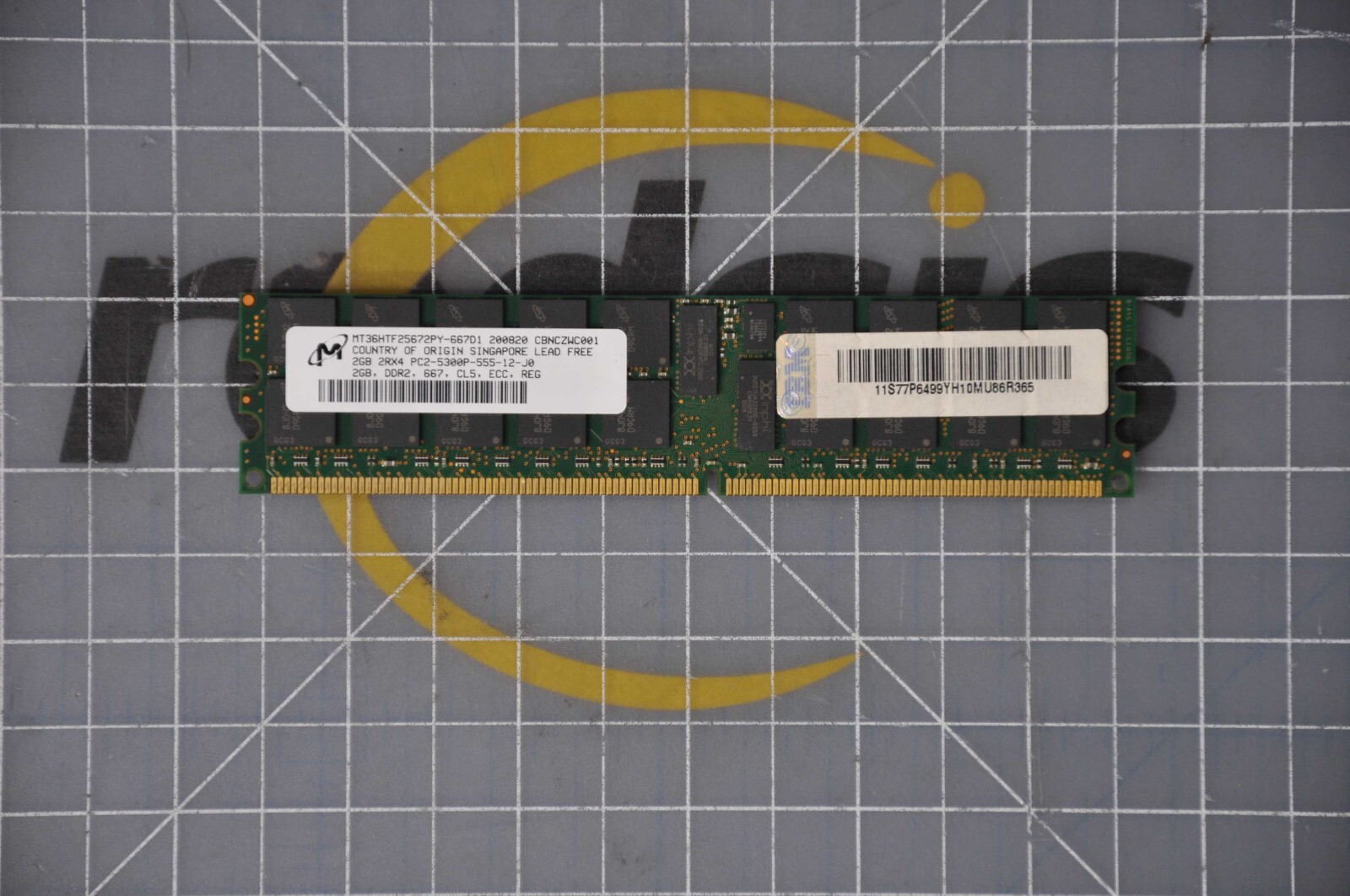 MICRON 2Gb PC2-5300 DDR2-667MHz 240p DIMM Dual Rank Memory MT36HTF25672PY-667D1