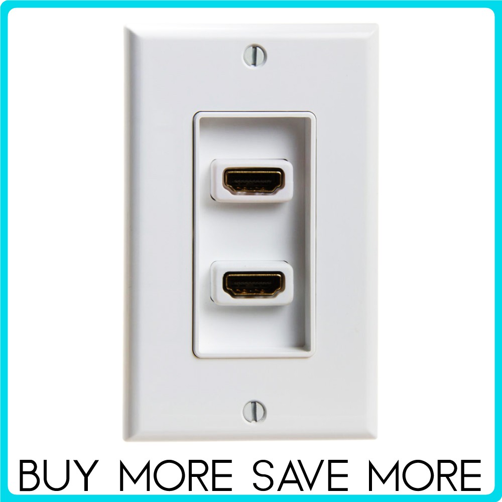 HDMI Wall Plate 1 or 2 Port Face Plate Single-Gang HDMI Insert 4K 2K HD White