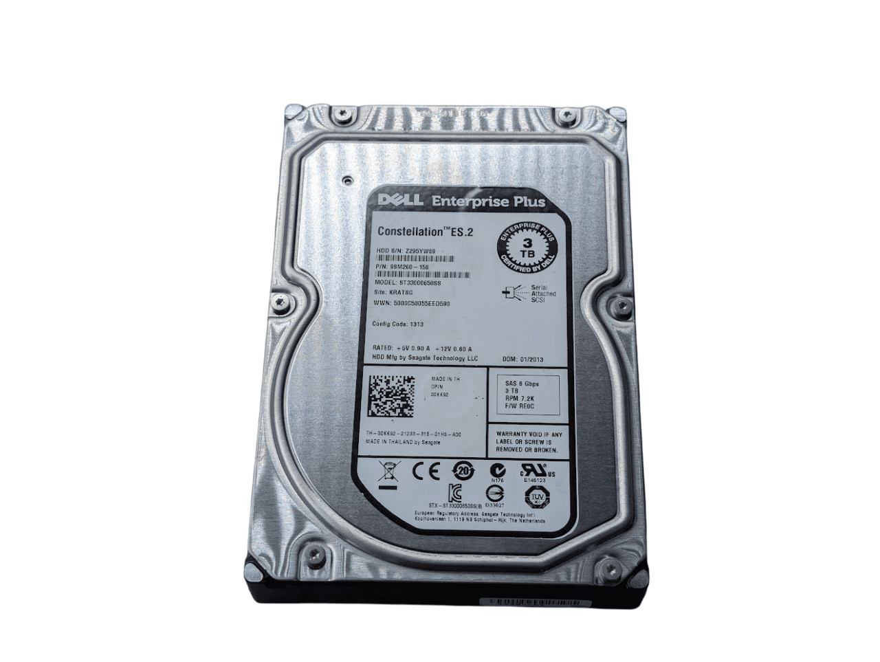 Dell 3TB 0KK92 3.5" SAS Server 6Gb/s Enterprise Plus Hard Drive ST33000650SS