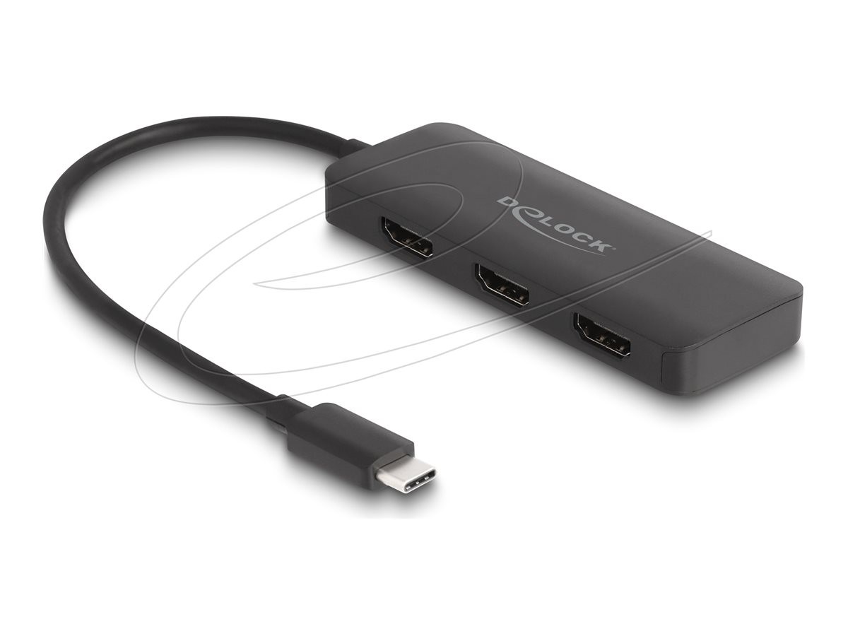 Delock USB Type-C Splitter DP Old Mode to 3 x HDMI MST 4K 60Hz Cable 88040