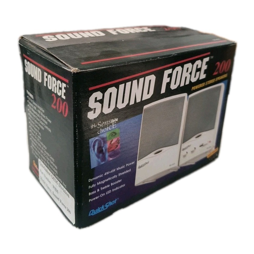 RARE NEW RETAIL VINTAGE SOUND FORCE 200 2835 COMPUTER SPEAKERS RM00-MXB36