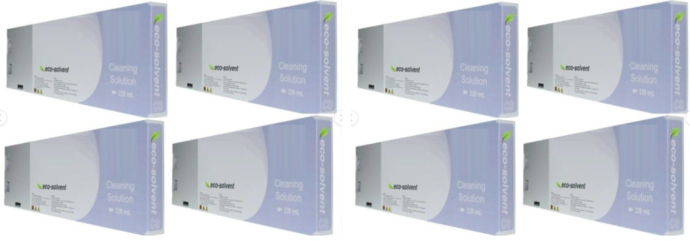 8 x PREMIUM COMPATIBLE MUTOH ECO SOLVENT CLEANING CARTRIDGE 220ML