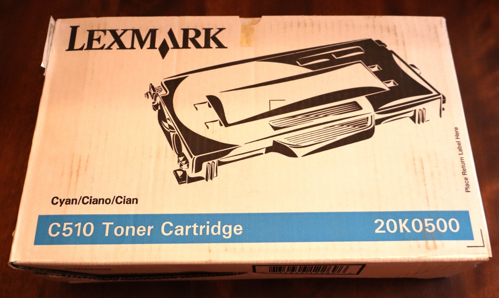 NEW IN SEALED PACKAGE OEM LEXMARK C510 CYAN TONER CARTRIDGE 20K0500