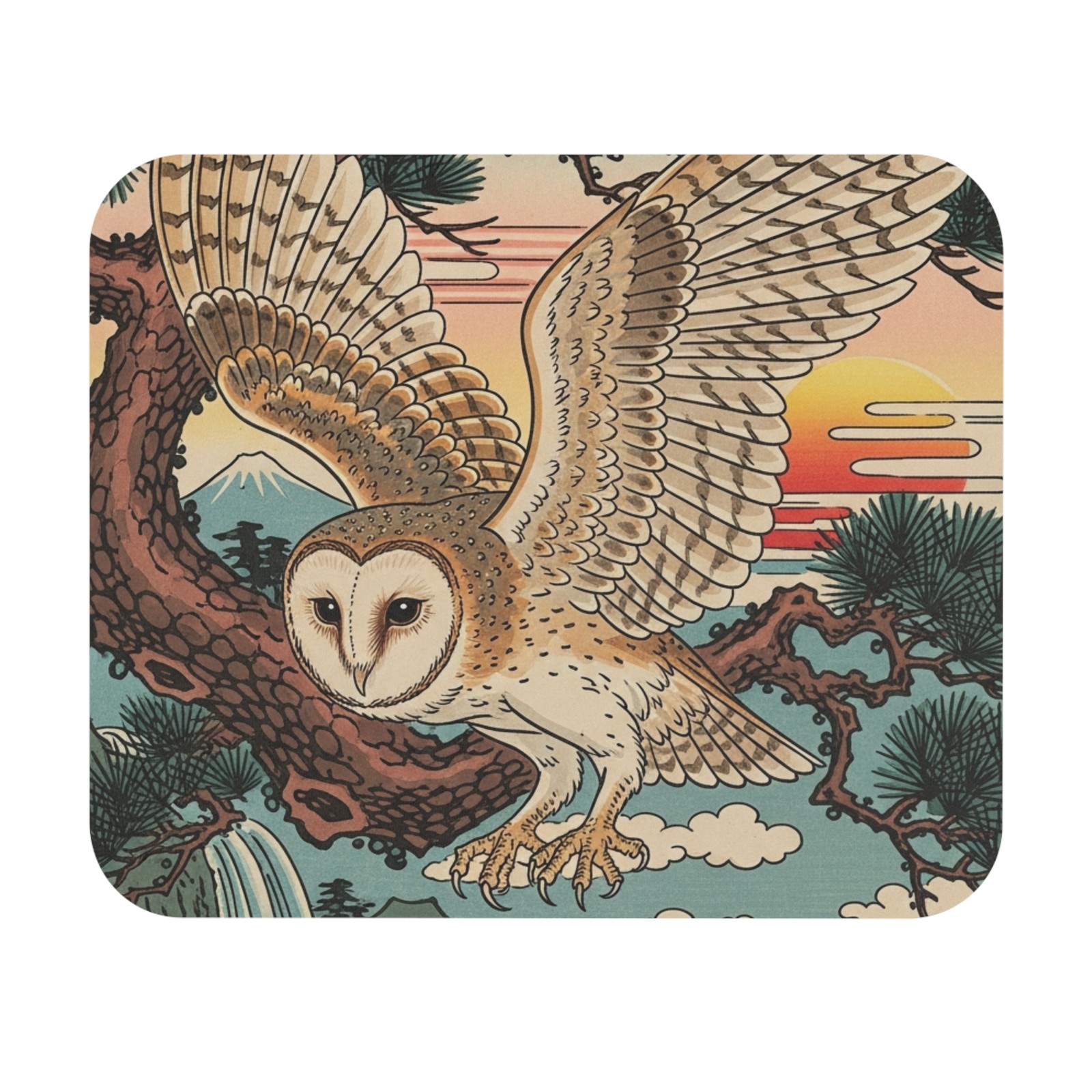 Barn Owl Mouse Pad (Rectangle) bird watcher computer nature gift USA ship