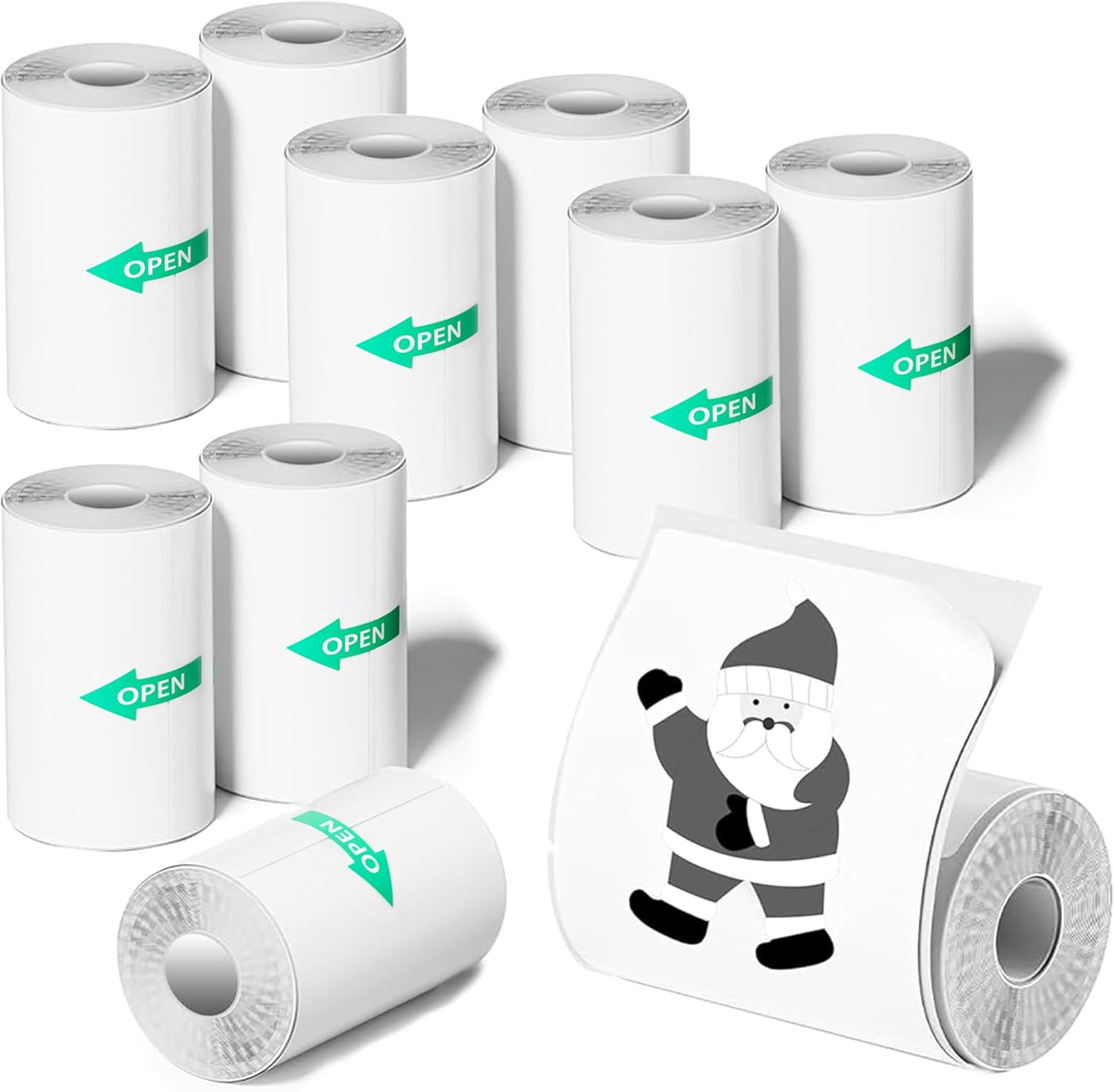 10 Rolls Mini Thermal Sticker Paper 57X25Mm Self-Adhesive