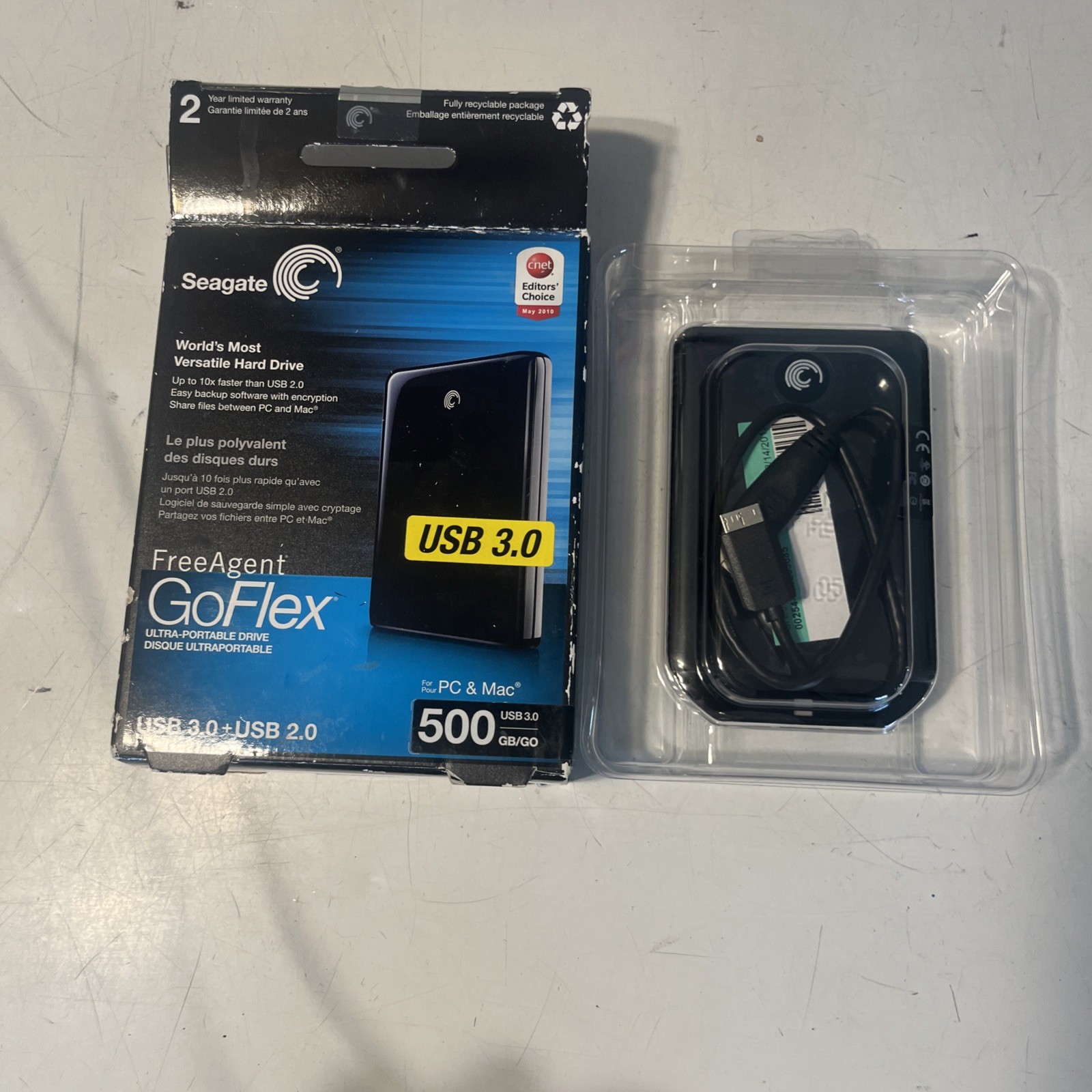 Seagate FreeAgent GoFlex Ultra-Portable Drive 500GB USB 3.0 PC Mac STAA500105