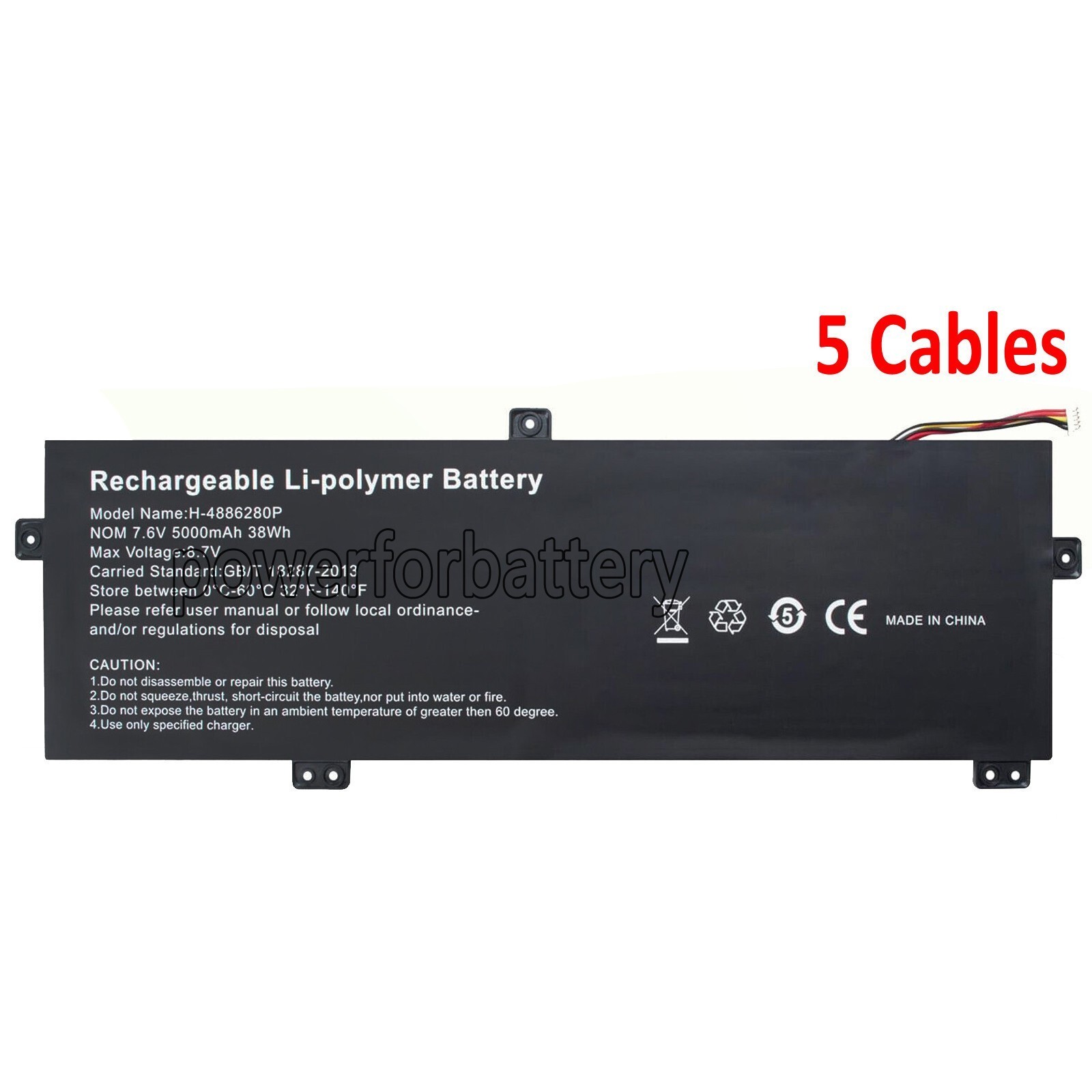 New 7.6V 5000mAh 38Wh For GATEWAY U3576127PV-2S1P U3576127PV Laptop Battery