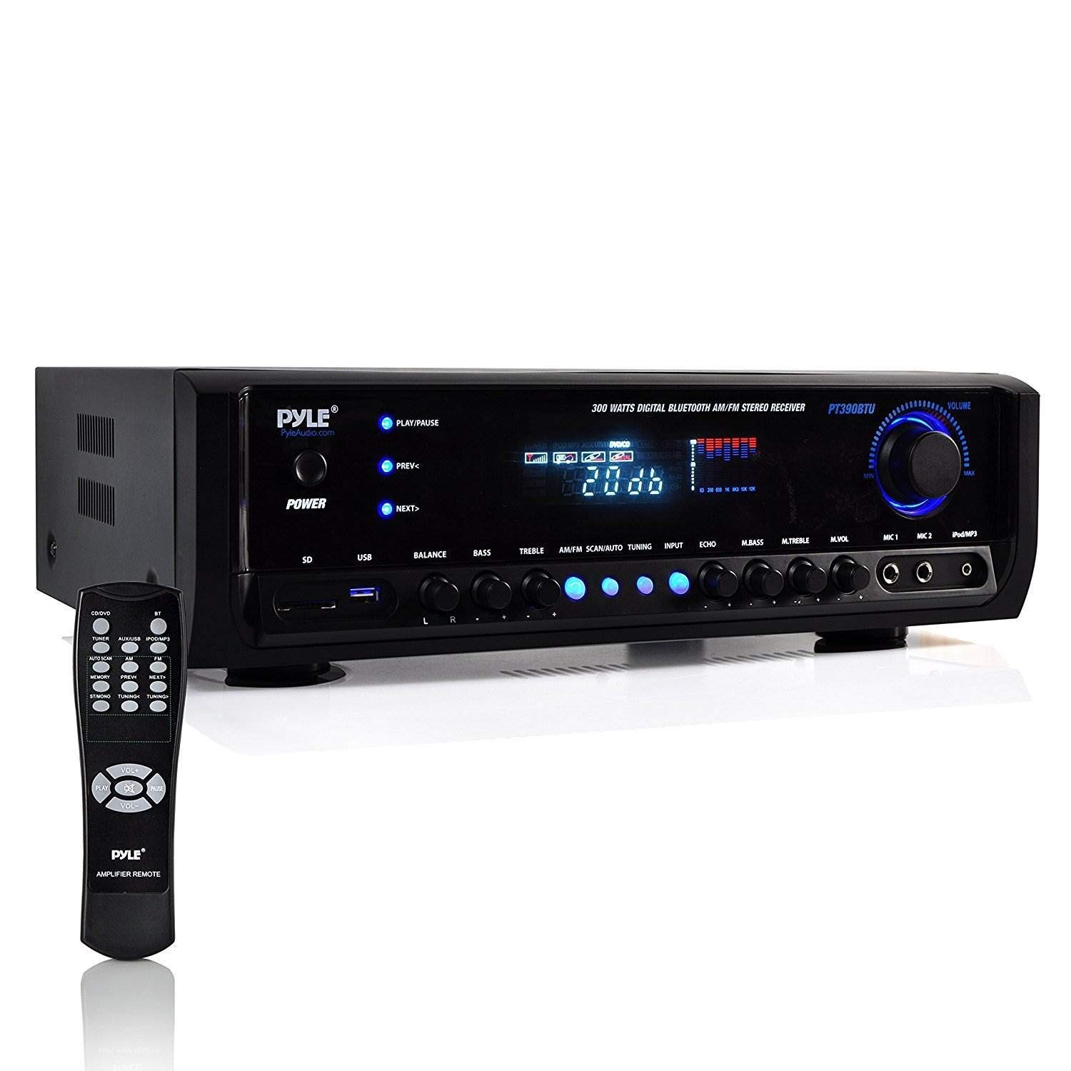 Pyle Wireless Home Entertainment Amplifier  300W 4 Channel Stereo Sound Recei...