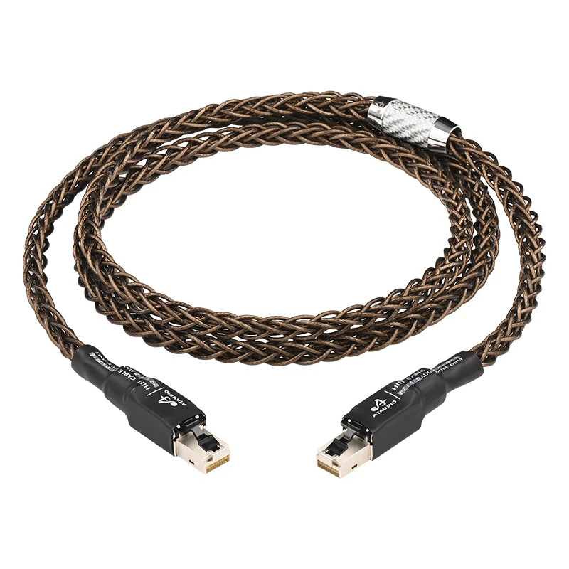 High Speed RJ45 Network Cable 7N OCC Silver Plated HiFi Cat8 Ethernet 40Gbps