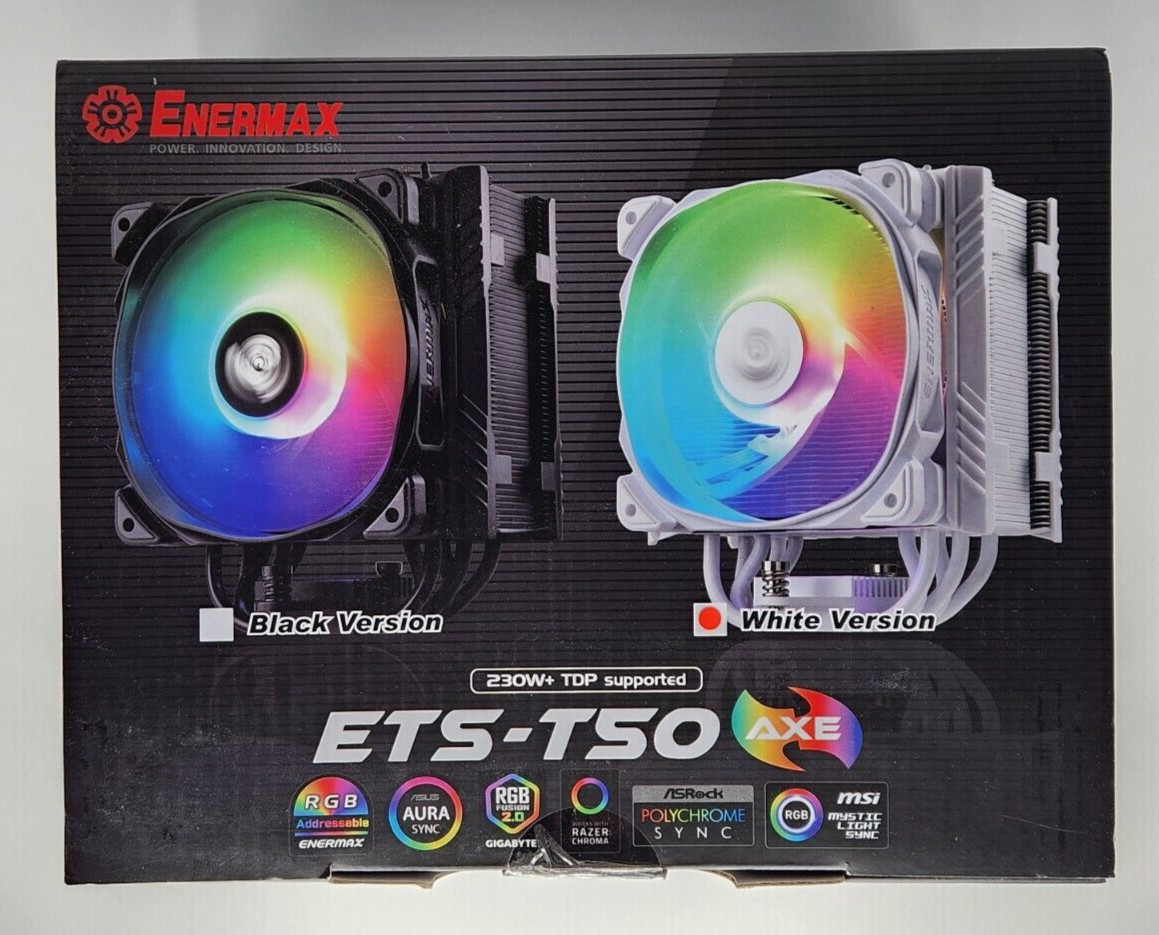 ETS-T50 Axe Addressable RGB CPU Air Cooler 230W+ TDP for Intel/AMD WHITE VER.